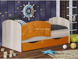 Кровать Дельфин-3 МДФ 1,6 фасад 3Д Оранжевый