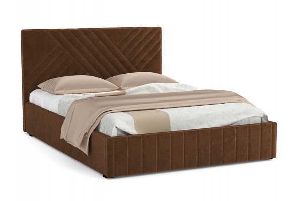 Кровать Гамма 1400 с основанием велюр тенерифе шоколад