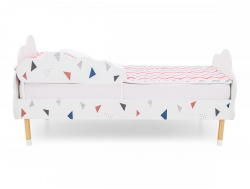 Кровать Stumpa Облако с бортиком рисунок Треугольники розовый, синий