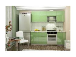 Кухонный гарнитур зеленый Олива 2,1 м со столешницей