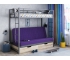 Двухъярусная кровать с диваном Мадлен ЯЯ Серый-Фиолетовый