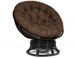 Кресло-качалка Papasan w 23/01 B с подушкой Antique brown, ткань Коричневый