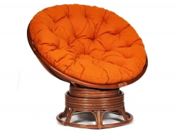 Кресло-качалка Papasan w 23/01 B с подушкой Pecan, ткань Оранжевый