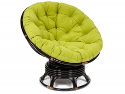 Кресло-качалка Papasan w 23/01 B с подушкой Antique brown, флок Олива