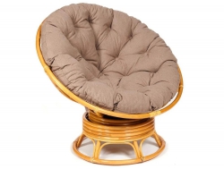 Кресло-качалка Papasan w 23/01 B с подушкой Honey, экошерсть Коричневый