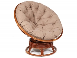 Кресло-качалка Papasan w 23/01 B с подушкой Pecan, экошерсть Коричневый