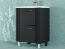 Тумба Альба 60 напольная 2 ящика Слим 60 антрацит