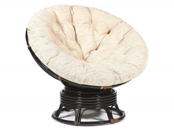Кресло-качалка Papasan w 23/01 B с подушкой Antique brown, ткань Старт
