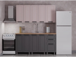 Кухонный гарнитур Лилия 1600 мм Кашемир/Сталь