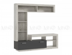 Гостиная Ангара Центральная секция Графит, Дуб Крафт Белый