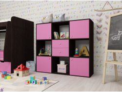 Стеллаж Джери венге-розовый