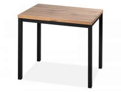 Стол Феникс.1 обеденный раскладной Дуб Вотан/Черный муар