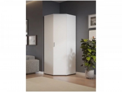 Шкаф угловой со штангой и полками арт. 557 белый