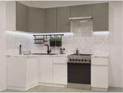 Кухонный гарнитур арт 34 Лайн Обсидиан Тальк 1200х2400 мм