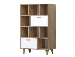 Комод Эго К-1 2 ящика белый глянец на ножках