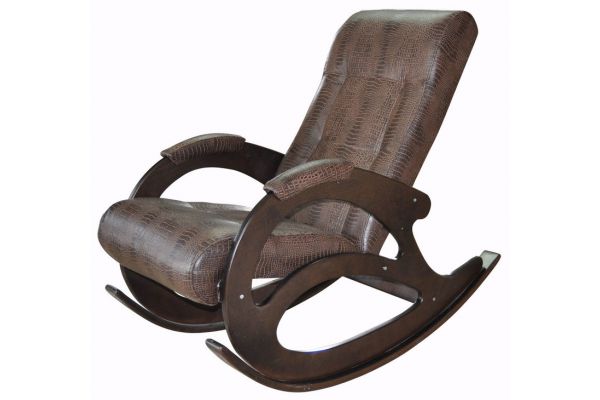 Кресло-качалка К 5/1, коричневый крокодил