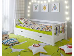 Кровать односпальная Сонечка с задней защитой и ящиками