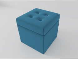 Пуф Квадрат 01ПФКВ Голубой велюр