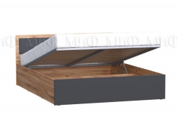 Кровать с подъемным механизмом 1600 Мартина Графит, Дуб крафт