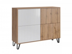 Комод Ливерпуль Дуб Вотан/Белый Глянец