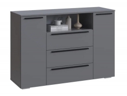 Комод 3 ящика 2 створки МС Люмьер Графит