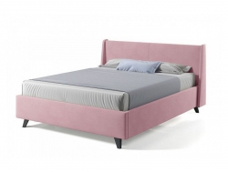 Мягкая кровать Лорен с ПМ 1800*2000 мм микровелюр розовый