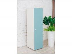 Пенал от шкафа-стеллажа бело-голубой