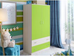 Шкаф двухстворчатый ярофф Дуб молочный-Лайм