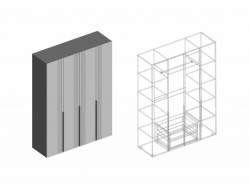 Шкаф Вита 4-створки для одежды тёмно серый лофт