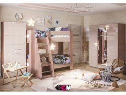 Детская Симба с двухъярусной кроватью кофе с молоком