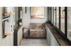 Скамья прямая «Брайтон» (800 мм) Венге Цаво, Wellmart Latte