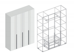 Шкаф Вита 4-створки для одежды белый лофт