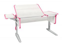 Парта СУТ 42 с полкой рамух-розовый