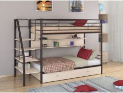 Двухъярусная кровать Толедо ПЯ коричневый-дуб молочный