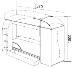 Кровать двухъярусная Омега-4А схема